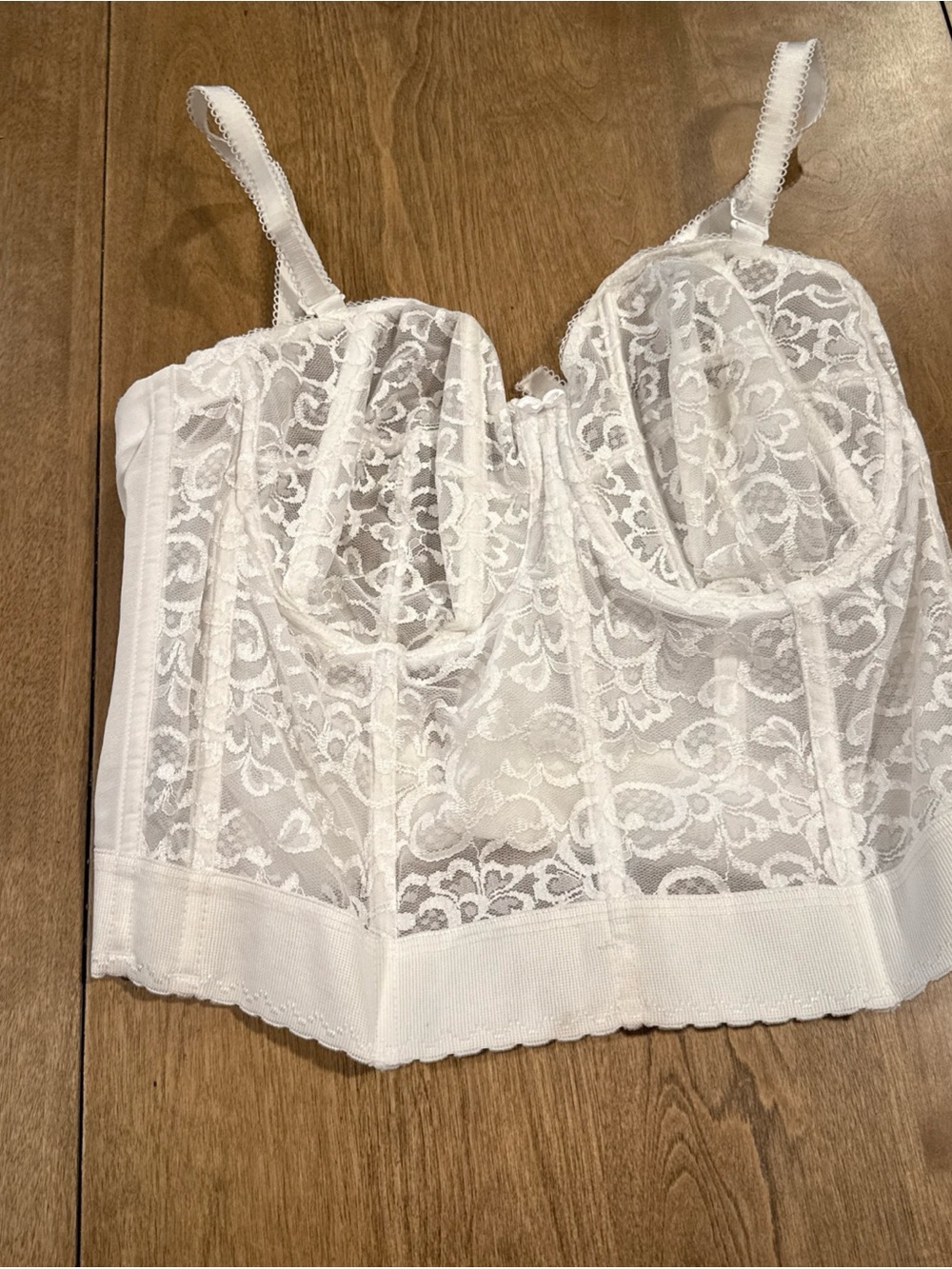 Goddess White Lace Longline Bustier Corset Top